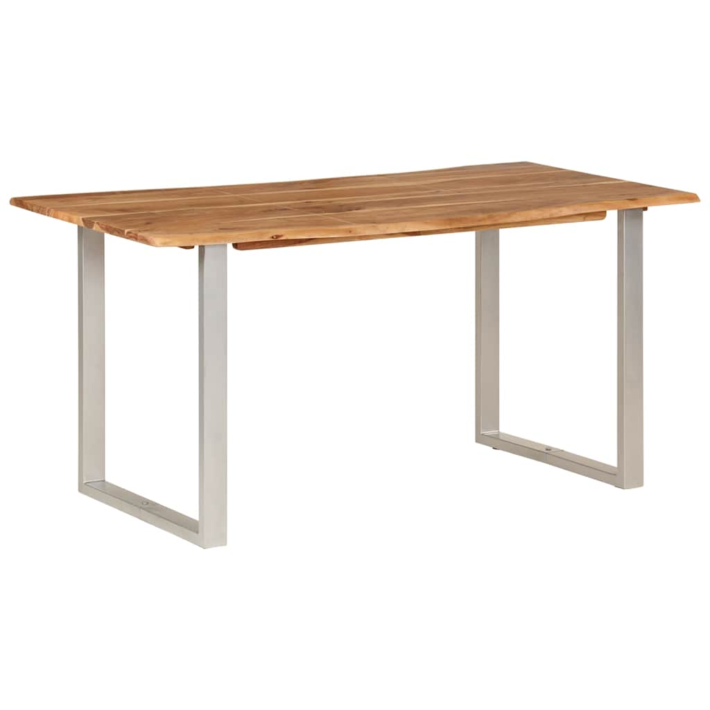 Mesa De Comedor De Madera Maciza De Acacia 154x80x76 Cm_0