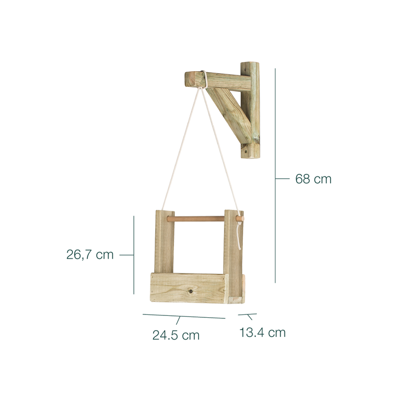 Jardinera Colgante Woody 1b De Madera Tratada Para Exterior Hortalia_3