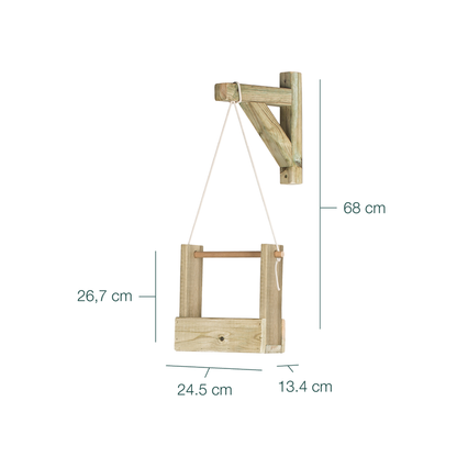 Jardinera Colgante Woody 1b De Madera Tratada Para Exterior Hortalia_3