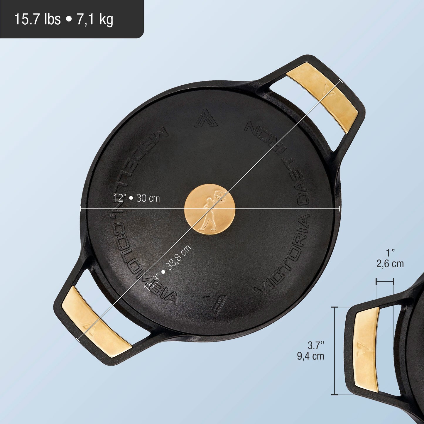 Victoria Horno Holandés Signature Gold Inducción Hierro Fundido Curado 30cm/ 5,7l_4