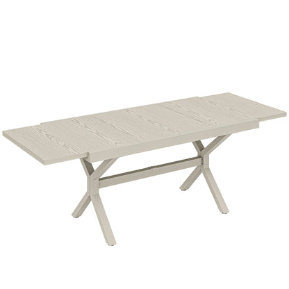 Outsunny Mesa De Jardín Exterior Extensible 154/214x85 Cm De Aluminio Acero Gris_0