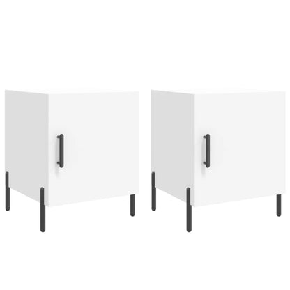 Mesitas De Noche 2 Uds Madera De Ingeniería Blanco 40x40x50 Cm_0