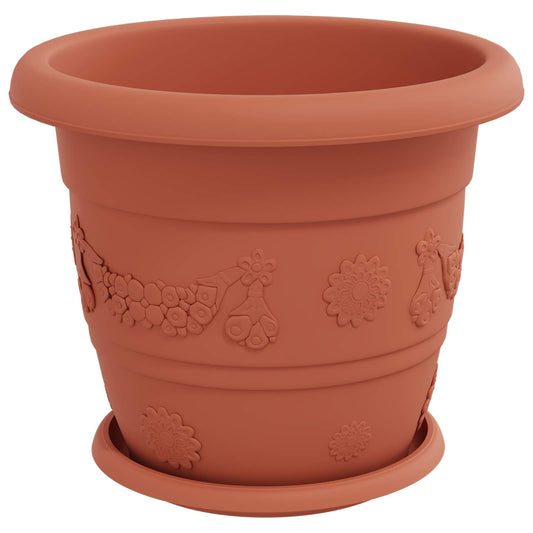 Macetas 24 Pcs Rojo Ladrillo Ø 30 X 25 Cm Plástico_0