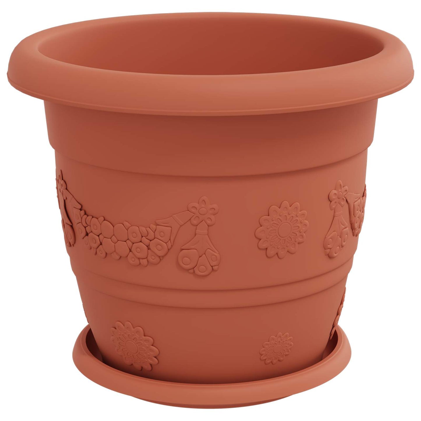 Macetas 6 Pcs Rojo Ladrillo Ø 30 X 25 Cm Plástico_4