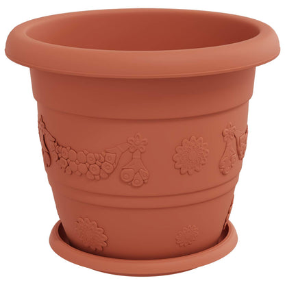 Macetas 24 Uds. Rojo Ladrillo Ø 30 X 25 Cm Plástico_0