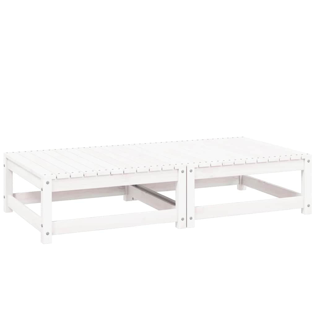 Vidaxl Taburetes De Jardín Con Cojines Blanco 2 Uds Madera Maciza Pino_1