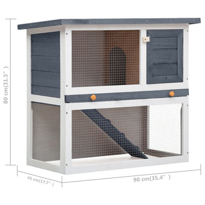Vidaxl Jaula Conejera Con 1 Puerta Madera Gris_2