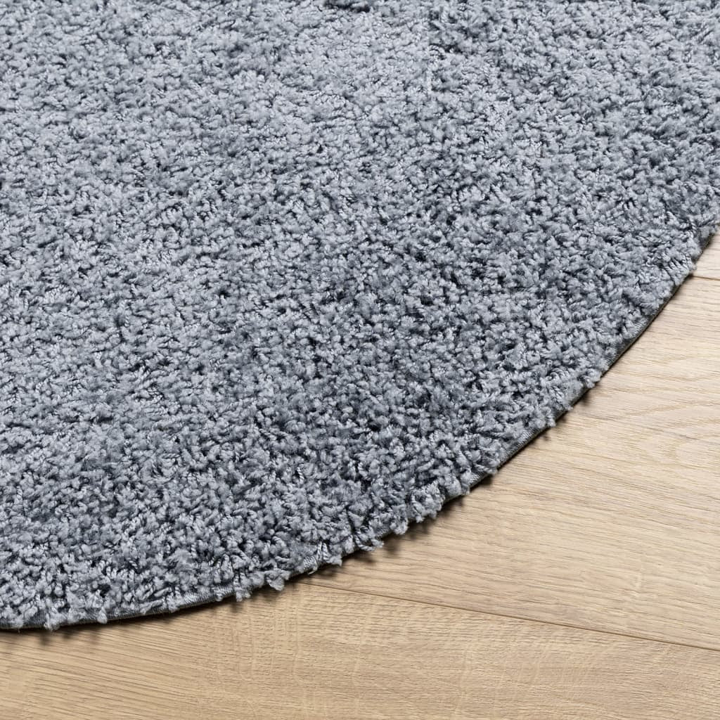 Vidaxl Alfombra Peluda De Pelo Largo Moderna Pamplona Azul Ø 80 Cm_3