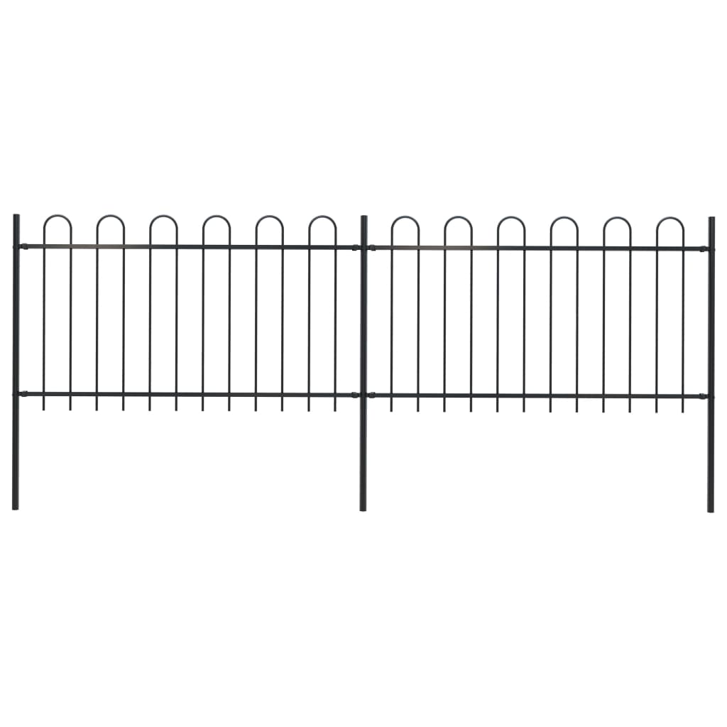 Valla De Jardín Con Puntas De Aro Acero Negro 3,4x1 M / Vetonek_4