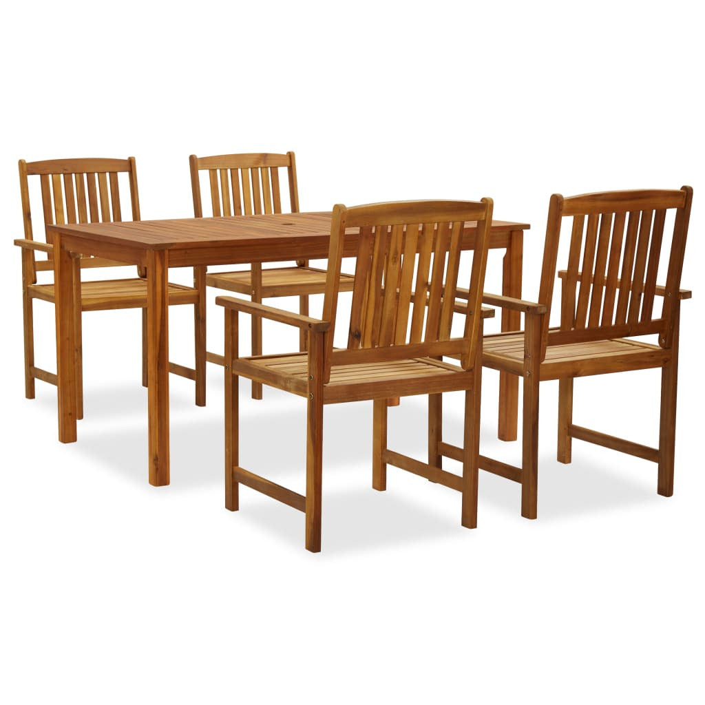 Vidaxl Set De Comedor De Jardín 5 Piezas Madera Maciza De Acacia_0