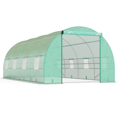 Invernadero De Túnel Con 8 Ventanas Outsunny 600x300x200 Cm Verde_1