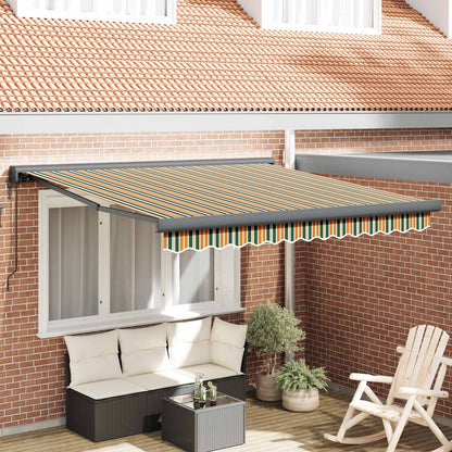 Toldo Retráctil Verde Y Amarillo 350 X 250 X 165 Cm_1