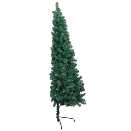 Vidaxl Medio Árbol De Navidad Con Luces Y Soporte Verde 120 Cm_4