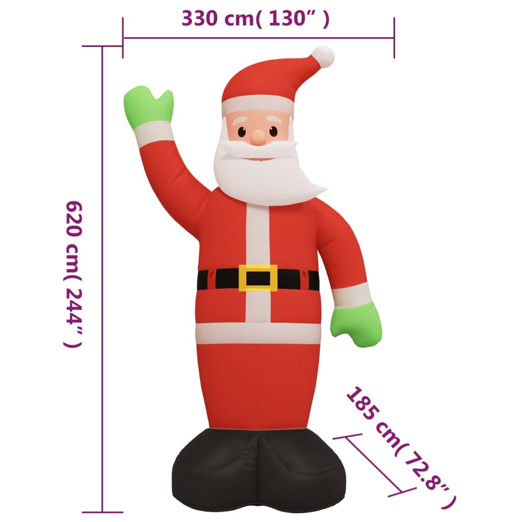 Vidaxl Papá Noel Inflable Con Luces Led 620 Cm_2