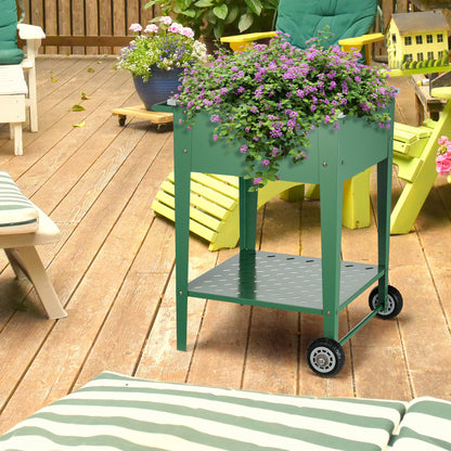 Outsunny Huerto Urbano Elevado Con Ruedas De Acero Galvanizado 64x55x79 Cm_1
