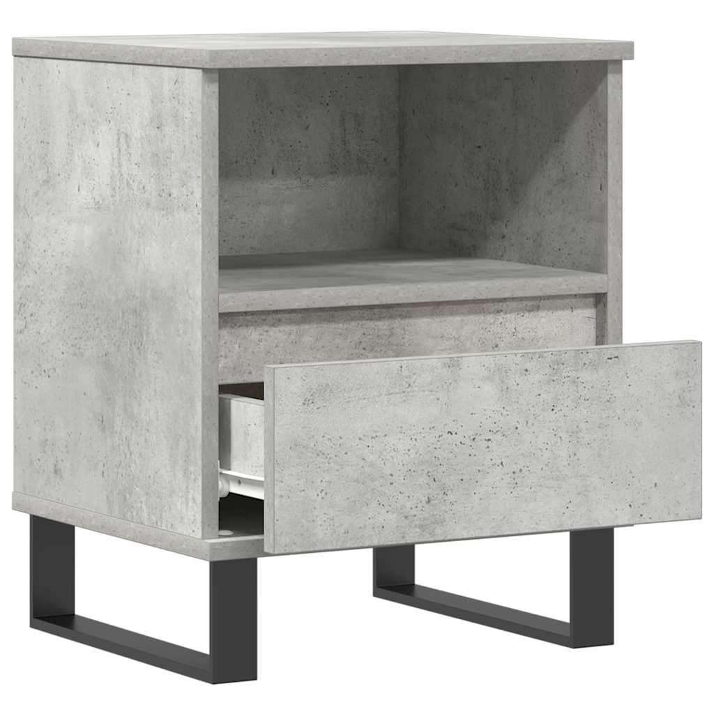 Mesita De Noche Madera De Ingeniería Gris Hormigón 40x35x50 Cm_3