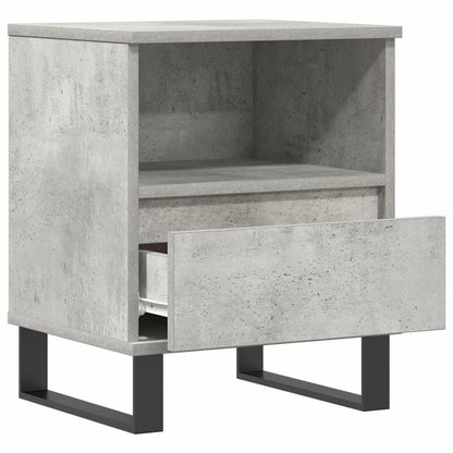 Mesita De Noche Madera De Ingeniería Gris Hormigón 40x35x50 Cm_3