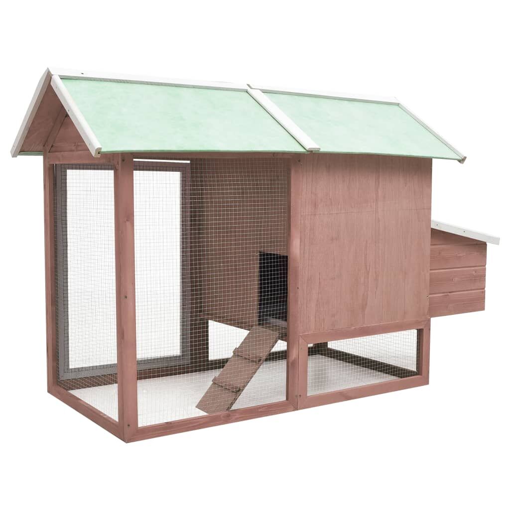 Vidaxl Gallinero Madera Maciza De Pino Y Abeto Moca 170x81x110 Cm_3