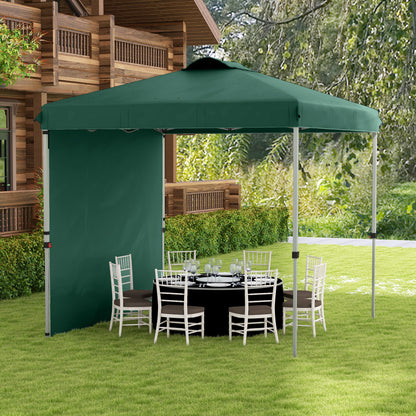 Outsunny Carpa Plegable 2,5x2,5 M Con 1 Pared Lateral Altura Ajustable Verde_1