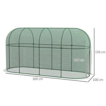 Outsunny Jaula De Cultivo Con Puerta Y Marco De Acero300x100x150 Cm Verde_2