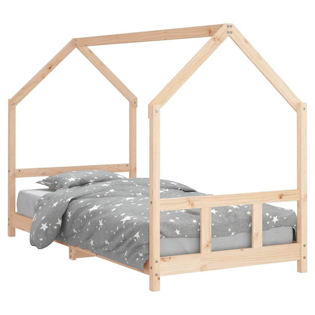 Vidaxl Estructura De Cama Para Niños Madera Maciza De Pino 90x200 Cm_0