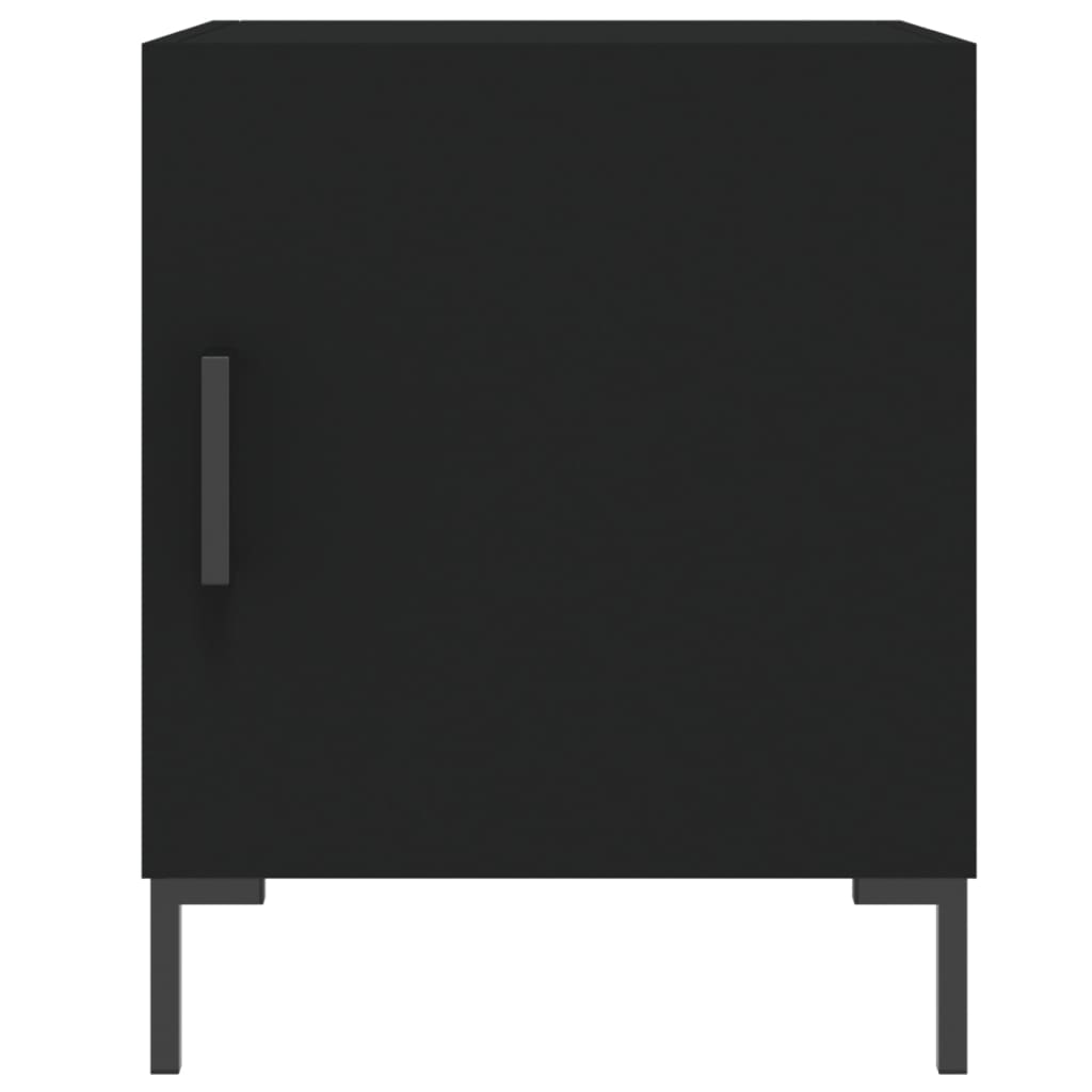 Mesita De Noche Madera De Ingeniería Negro 40x40x50 Cm_2