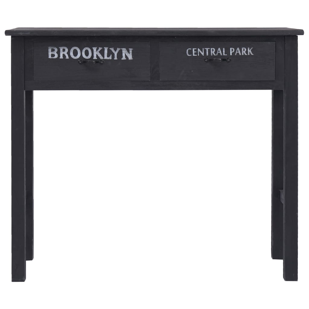 Mesa Consola De Madera Negro 90x30x77 Cm_1