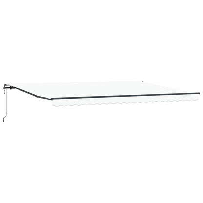 Toldo Retráctil Blanco 500 X 350 Cm Tela Y Aluminio_0