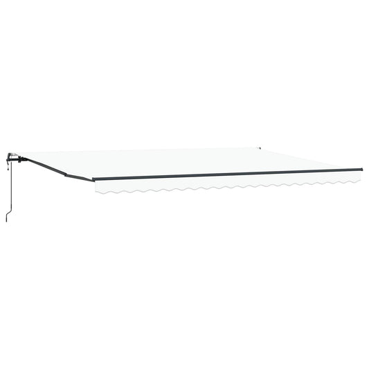 Toldo Retráctil Blanco 500 X 350 Cm Tela Y Aluminio_0