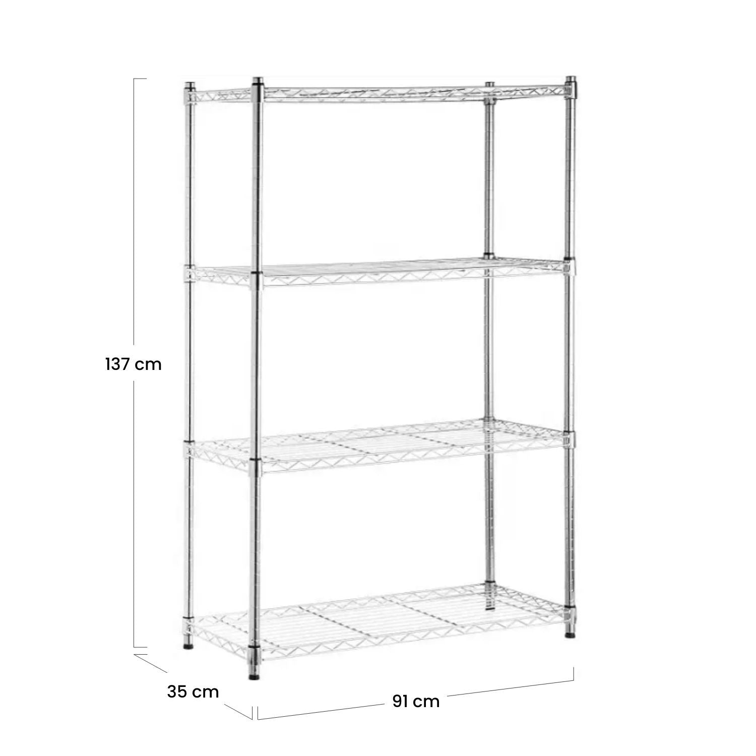 Estantería Metálica Con 4 Baldas Ajustables 137x91.4x35.5cm 320kg 7house_4