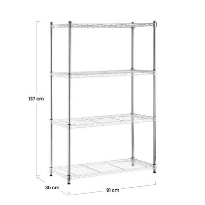 Estantería Metálica Con 4 Baldas Ajustables 137x91.4x35.5cm 320kg 7house_4
