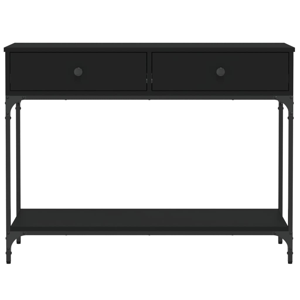 Mesa Consola Madera De Ingeniería Negra 100x34,5x75 Cm_4