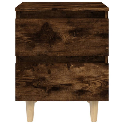 Mesitas De Noche 2 Uds Patas Madera Roble Ahumado 40x35x50 Cm_4