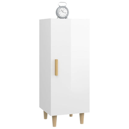 Aparador De Madera Contrachapada Blanco Brillante 34,5x34x90 Cm / Vetonek_5