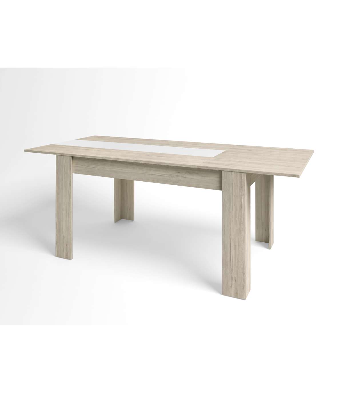 Mesa Comedor Rectangular Extensible Samira Acabado Sahara/blanco Mate, 76cm(alto) 160/220c_2