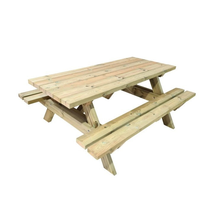 Mesa De Picnic Masgames Munich L 180 Cm Largo Madera Sin Pintar Mesa Sin Respaldo._0