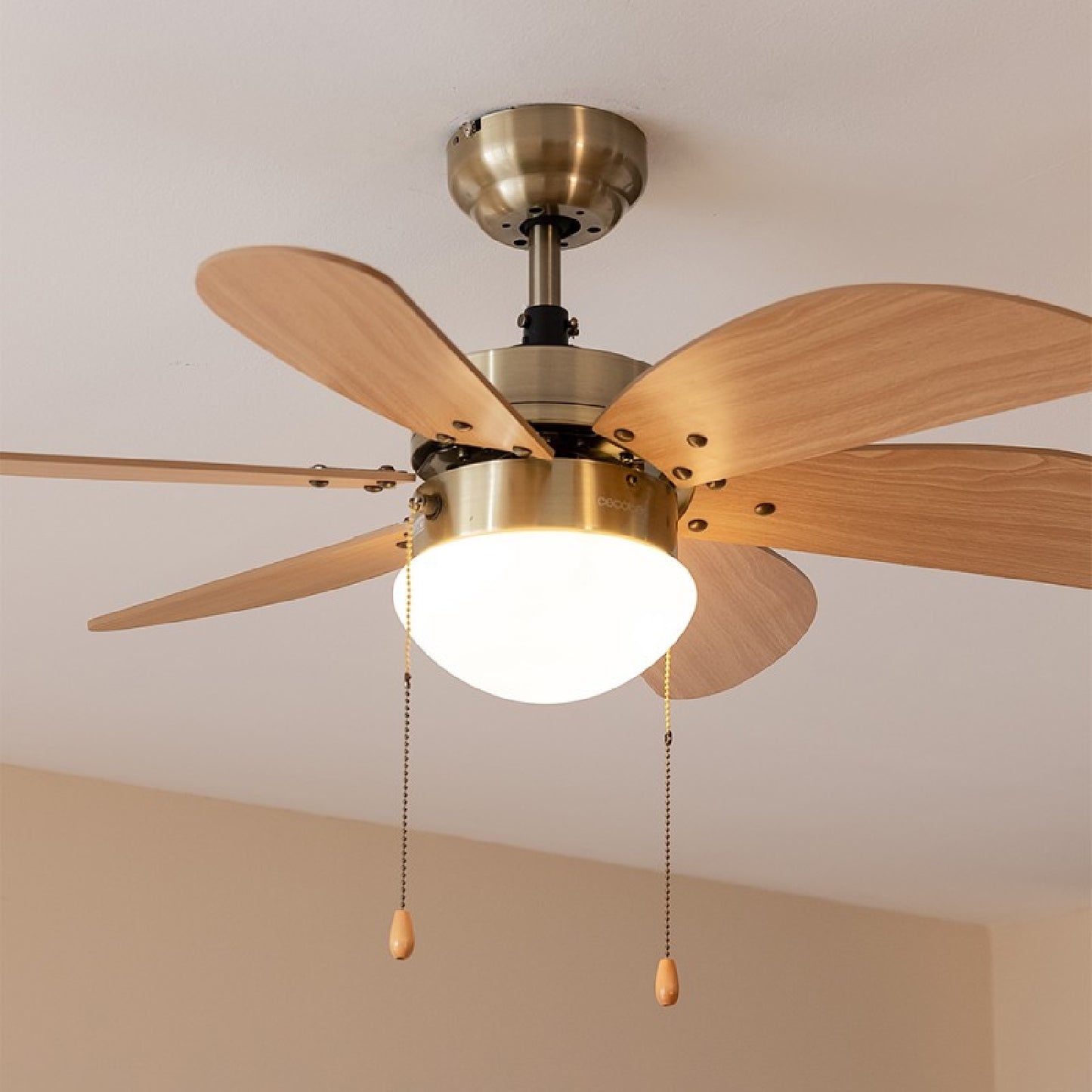 Cecotec Ventilador De Techo Con Luz Energysilence Aero 360 Gold&wood Cecotec_1