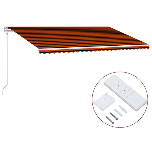 Toldo Automático Retráctil Naranja Y Marrón 600x300 Cm_0
