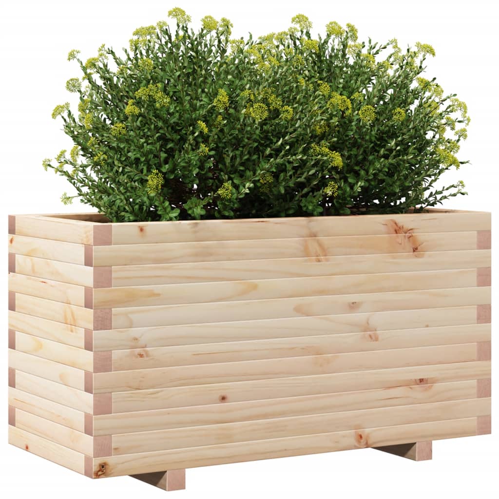 Jardinera Madera Maciza De Pino 90x40x49,5 Cm_3