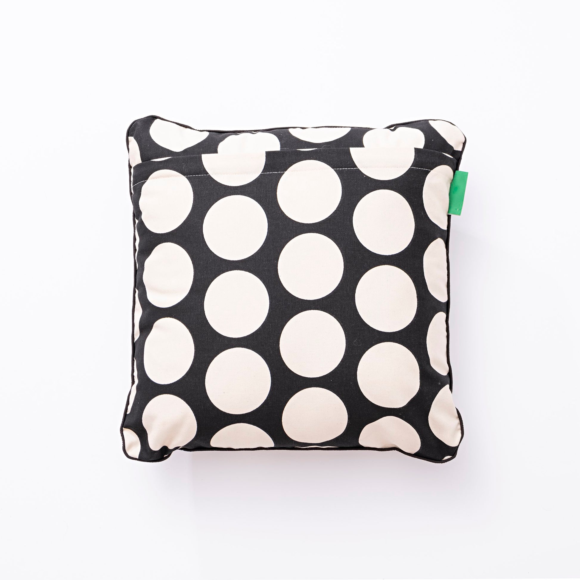 Cojin Relleno 40x40cm 300gsm Poliester 100% Algodon Canvas Topos Negros Benetton_2