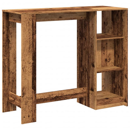 Mesa Bar Con Estante Madera Envejecida 124x46x103,5 Cm_4