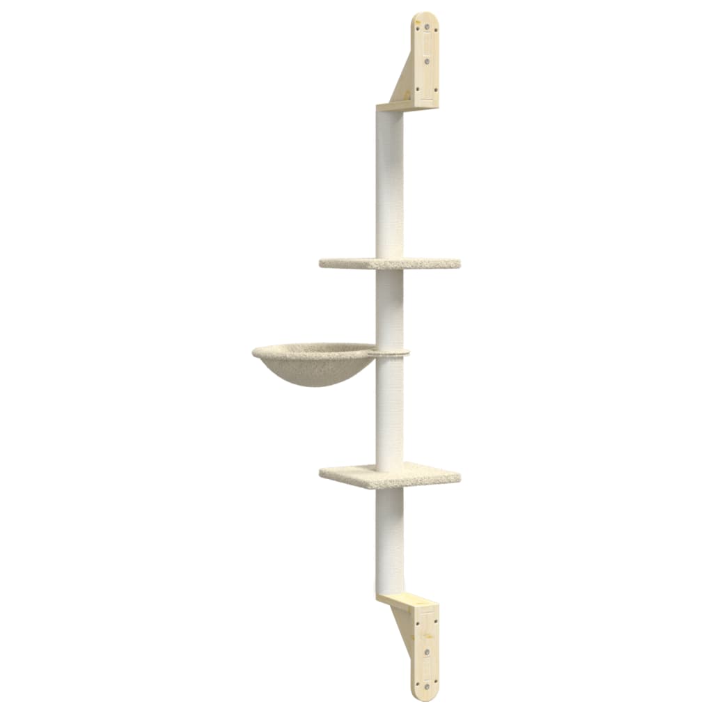 Árbol Rascador Para Gatos De Pared Crema 142,5 Cm_5
