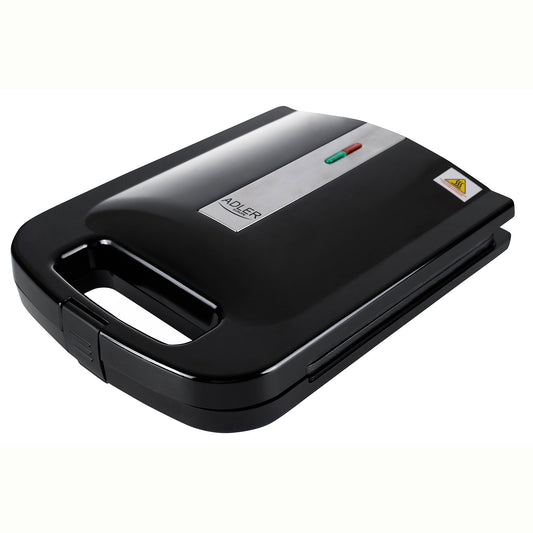 Sandwichera, 4 Sandwiches, Placas Antiadherentes, Tostado Perfecto, Acero Inoxidable, Compacta Adler Ad3055 2000w