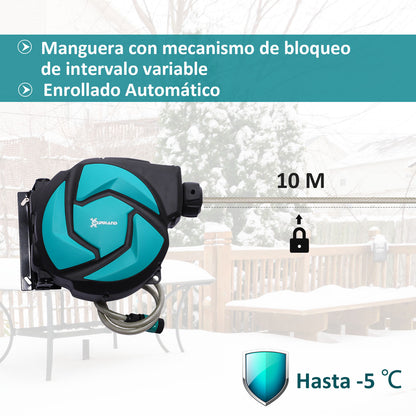 Durhand Carrete Para Manguera Retráctil De Riego 10m+1m Sistema De Enrollado_5