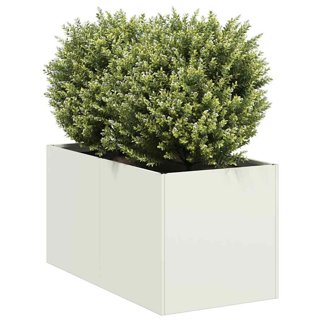 Jardinera De Acero Laminado En Frío Blanco 40x80x40 Cm_1