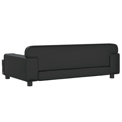 Cama Para Perros De Cuero Sintético Negra 90x53x30 Cm / Vetonek_4