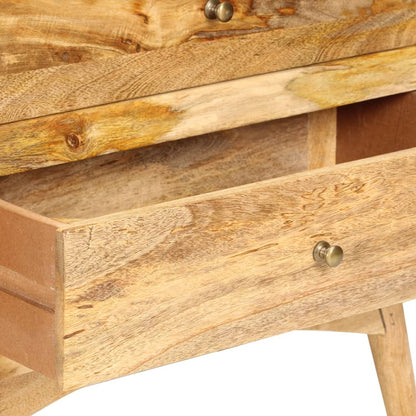 Mesita De Noche De Madera Maciza De Mango 65x35x60 Cm_2