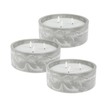 Well Home - Pack 3 Velas Led Redondada Gris Marmolado