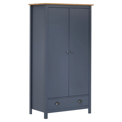 Armario De 2 Puertas Hill Madera Maciza Pino Gris 89x50x170cm_0