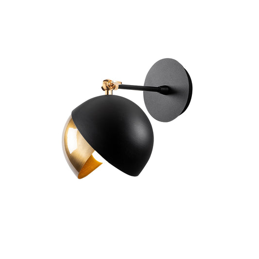 Aplique De Pared, Metal , Negro oro, 20x26x25, Casquillo E 27 Max 40 W_0
